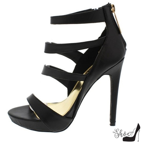 The Shoe Loft Shoes - Seraphina Black Strappy Open Toe Heel The Shoe Loft Shoes - Seraphina Black Strappy Open Toe Heel